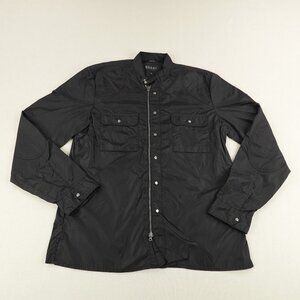 Gucci Jacket Mens 40 Large Black Snap Up Windbreaker Coat Lightweight Pockets